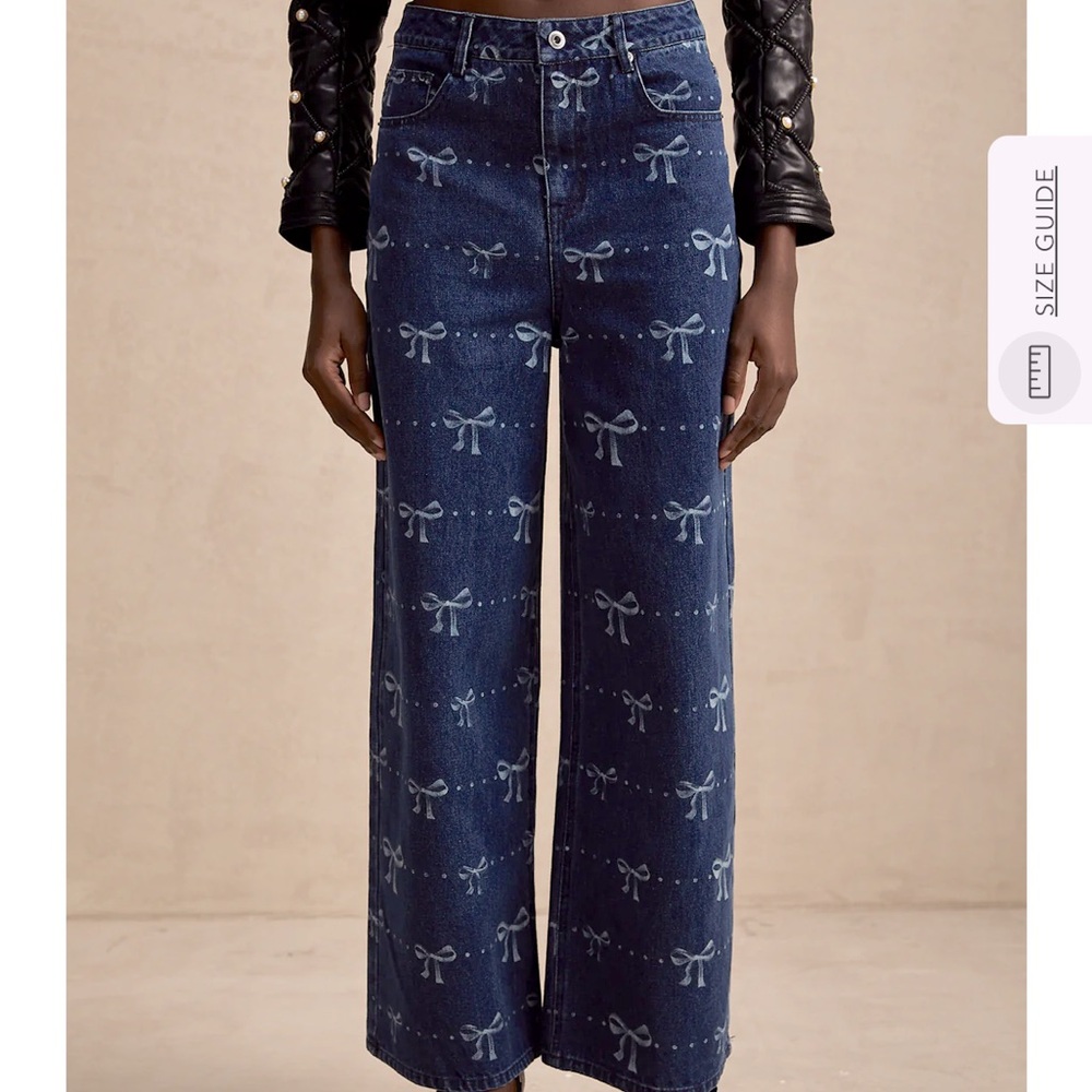 Miss Rosier bow wide leg jeans